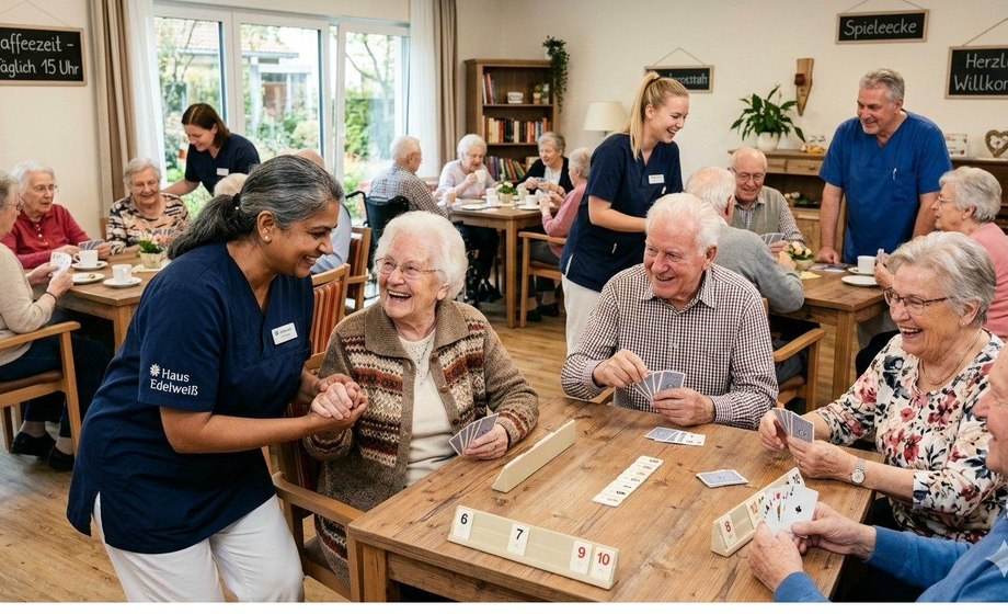 An international nurse at a German care home